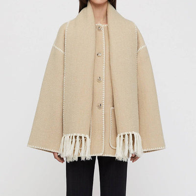 CELESTE I MANTEAU POUR DAMES EN LAINE AVEC ÉCHARPE