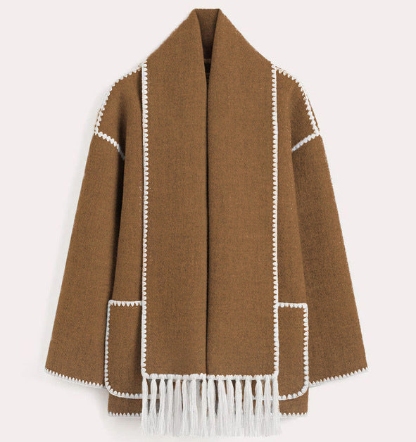 CELESTE I MANTEAU POUR DAMES EN LAINE AVEC ÉCHARPE