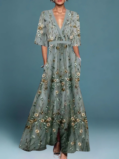 Lorelei™ | Robe maxi brodée à motif floral