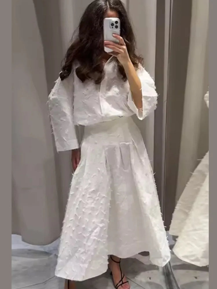 Élise - Broderie Ensemble avec Jupe Ample