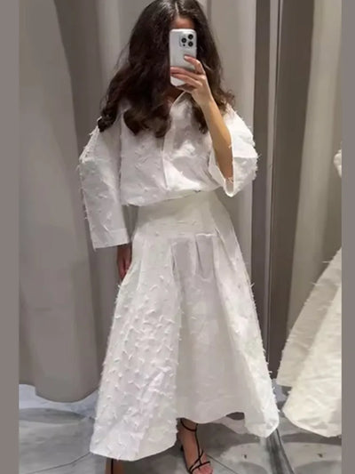 Élise - Broderie Ensemble avec Jupe Ample