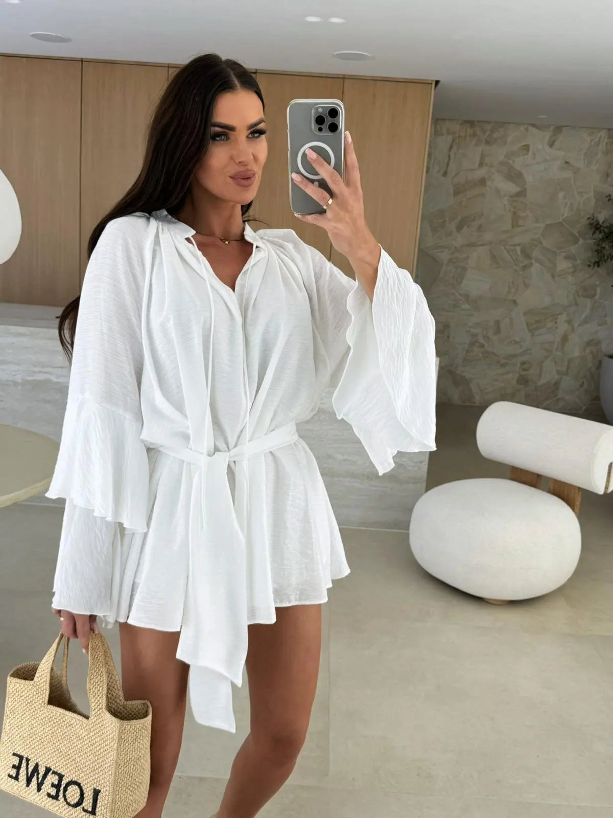 Dina™ | Robe chemise légère avec ceinture