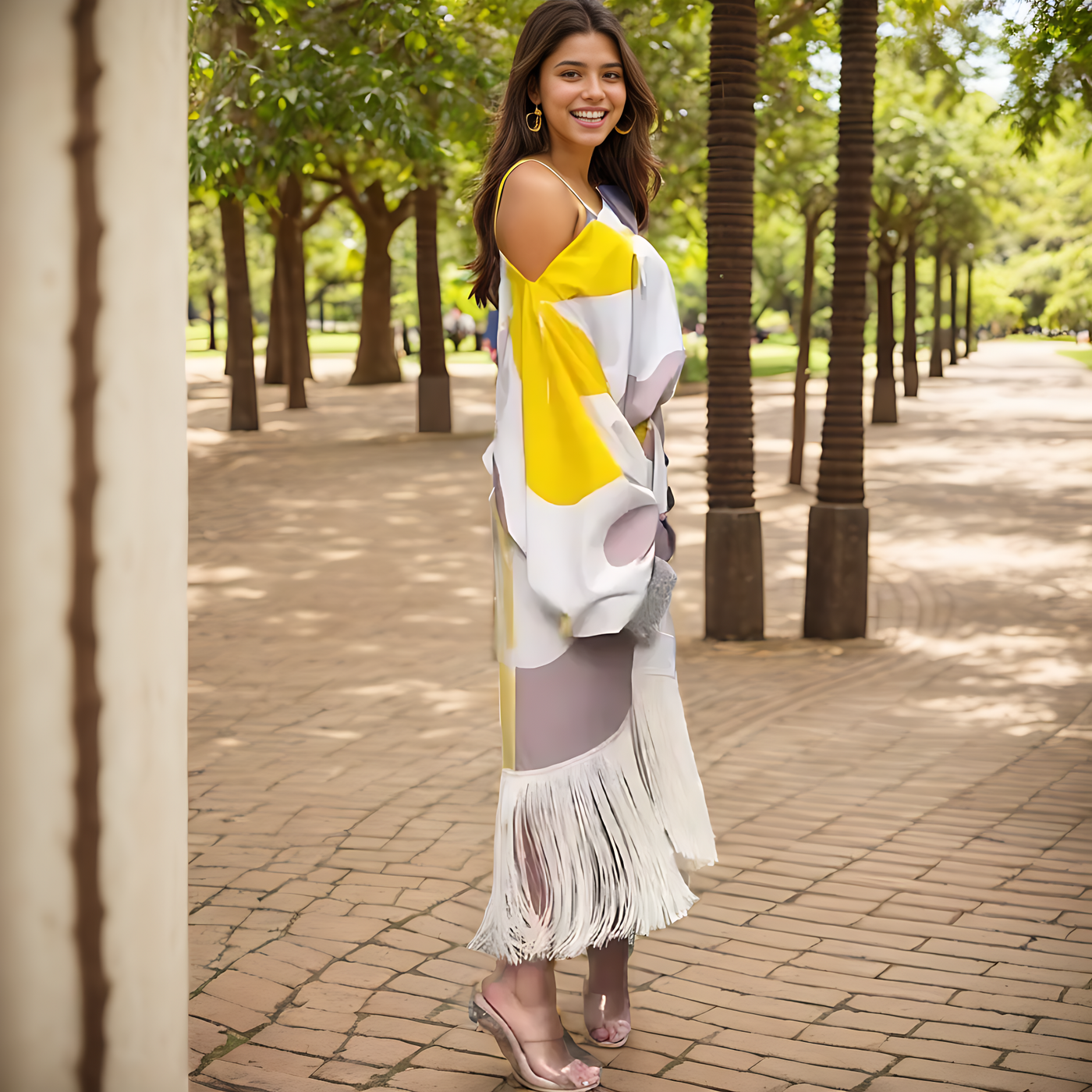Talia™ | Robe en satin avec manches bouffantes