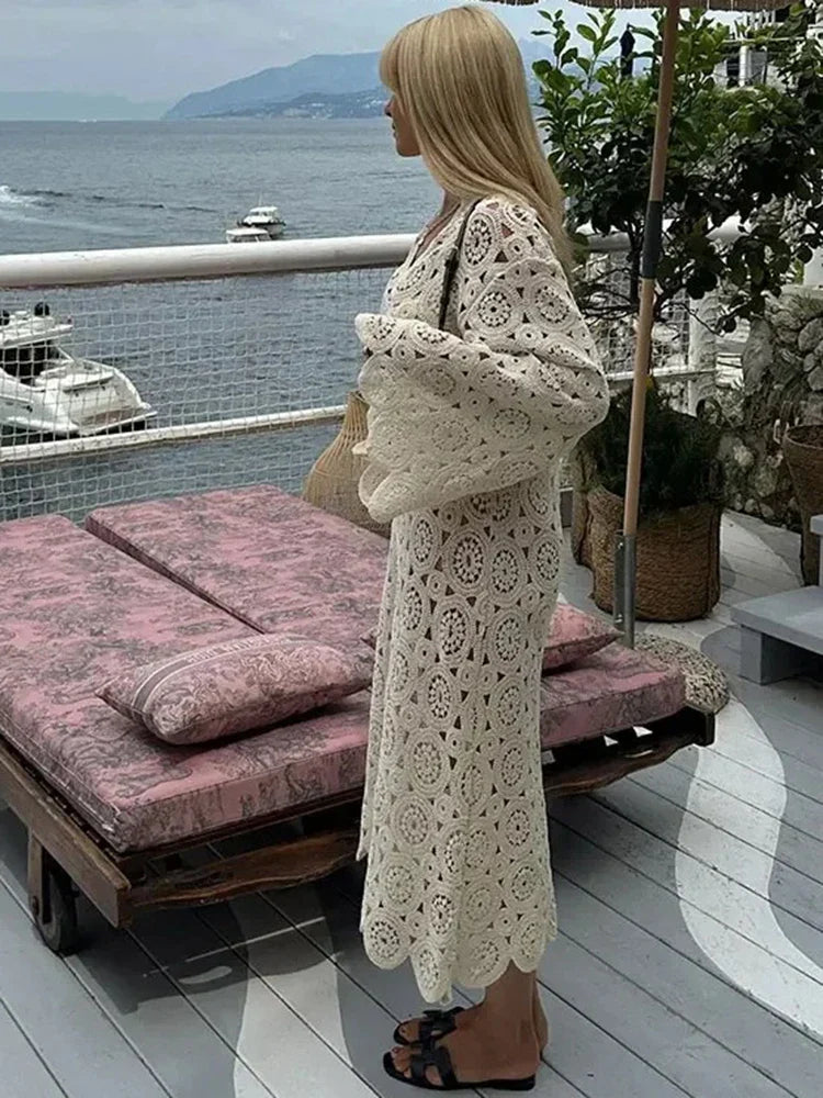 Celeste - Midi Crochet Robe