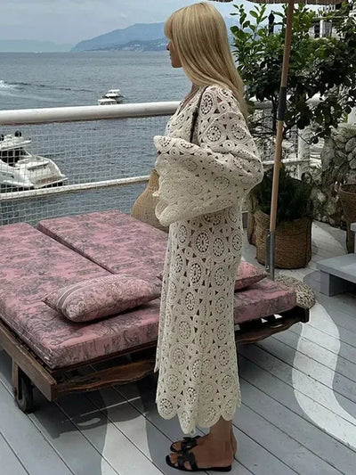 Celeste - Midi Crochet Robe