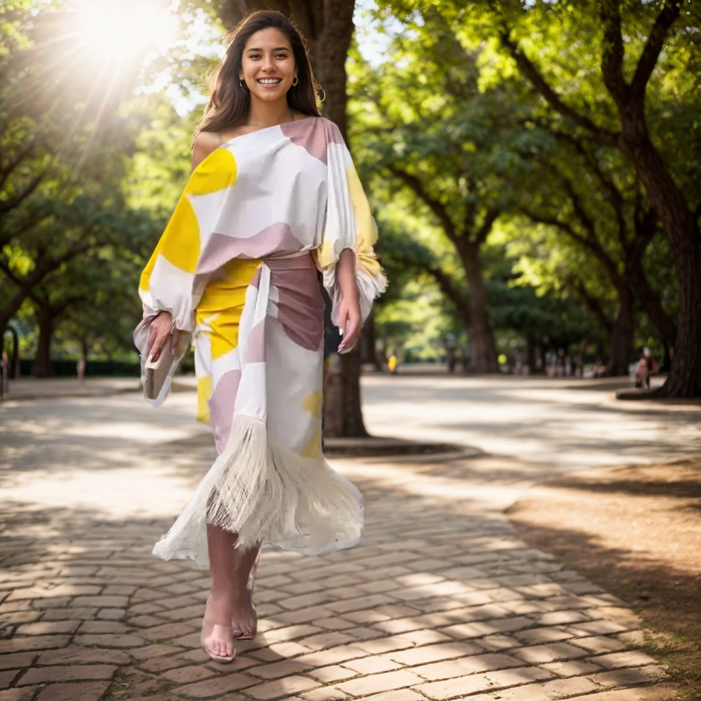 Talia™ | Robe en satin avec manches bouffantes