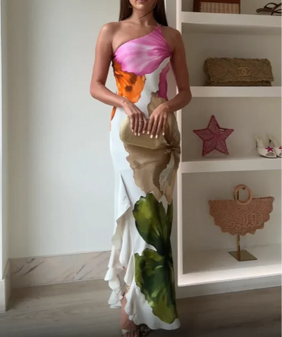 Jorgina™ | Robe maxi à épaule dénudée avec volants