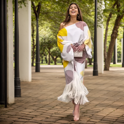 Talia™ | Robe en satin avec manches bouffantes
