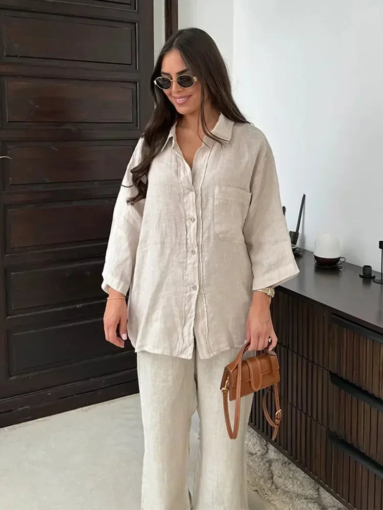 Liora™ – Ensemble Décontracté Chic en Lin