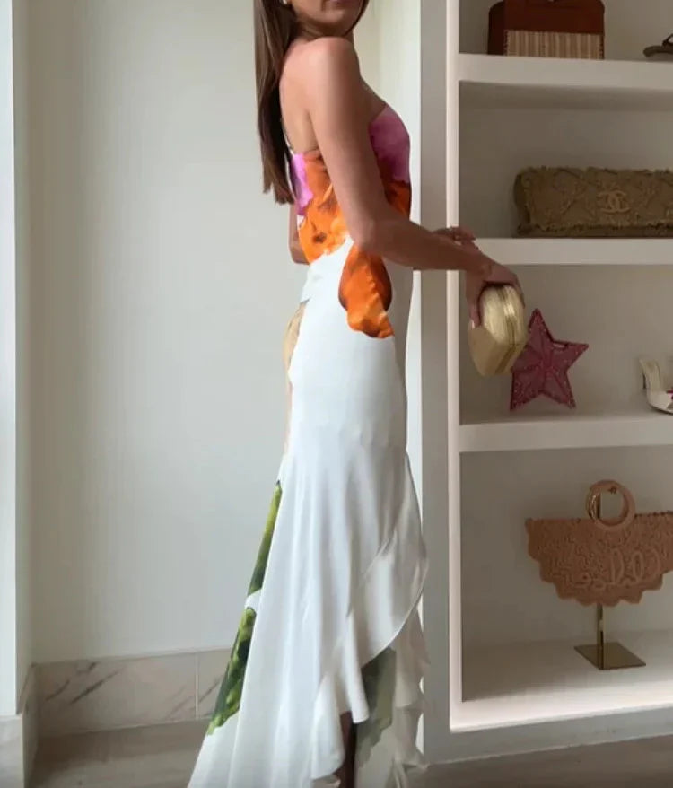 Jorgina™ | Robe maxi à épaule dénudée avec volants