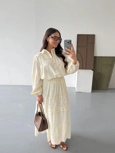 Élise - Broderie Midi Dress