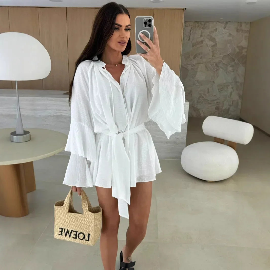 Dina™ | Robe chemise légère avec ceinture