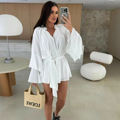Dina™ | Robe chemise légère avec ceinture