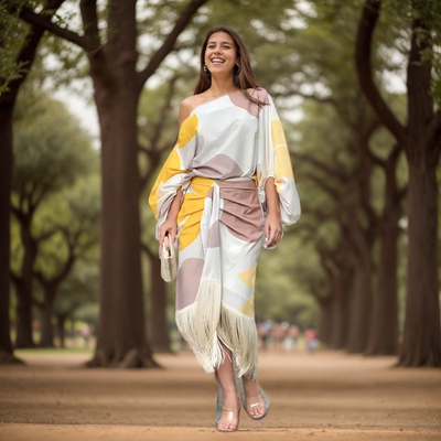 Talia™ | Robe en satin avec manches bouffantes