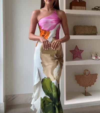 Jorgina™ | Robe maxi à épaule dénudée avec volants