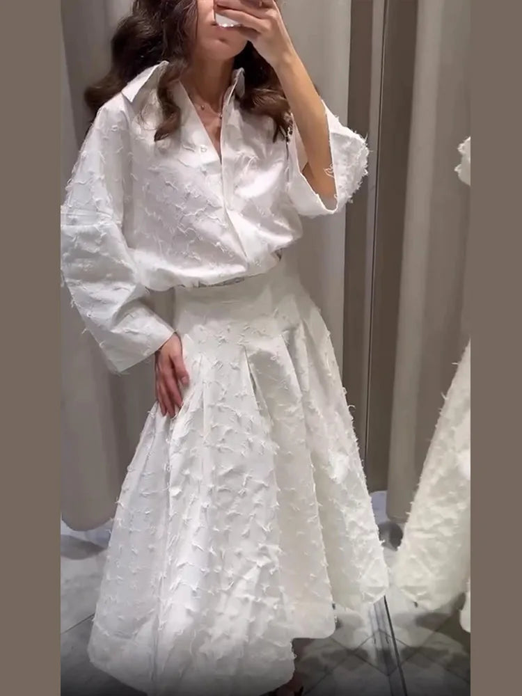 Élise - Broderie Ensemble avec Jupe Ample