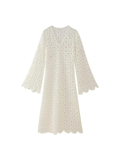 Celeste - Midi Crochet Robe