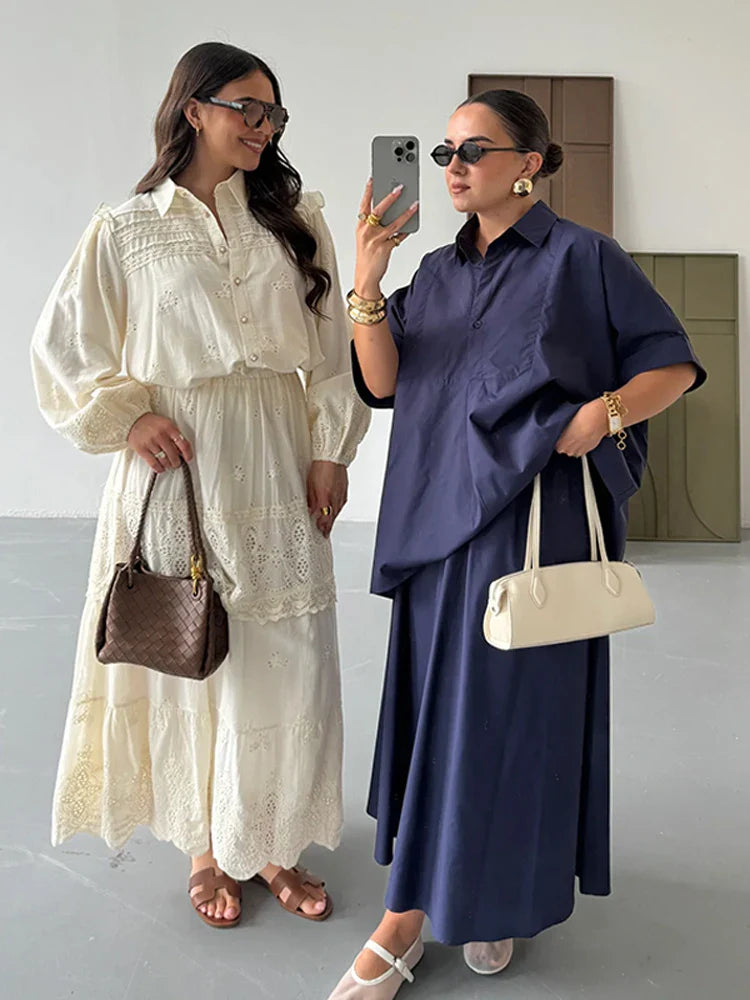 Élise - Broderie Midi Dress