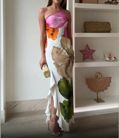 Jorgina™ | Robe maxi à épaule dénudée avec volants