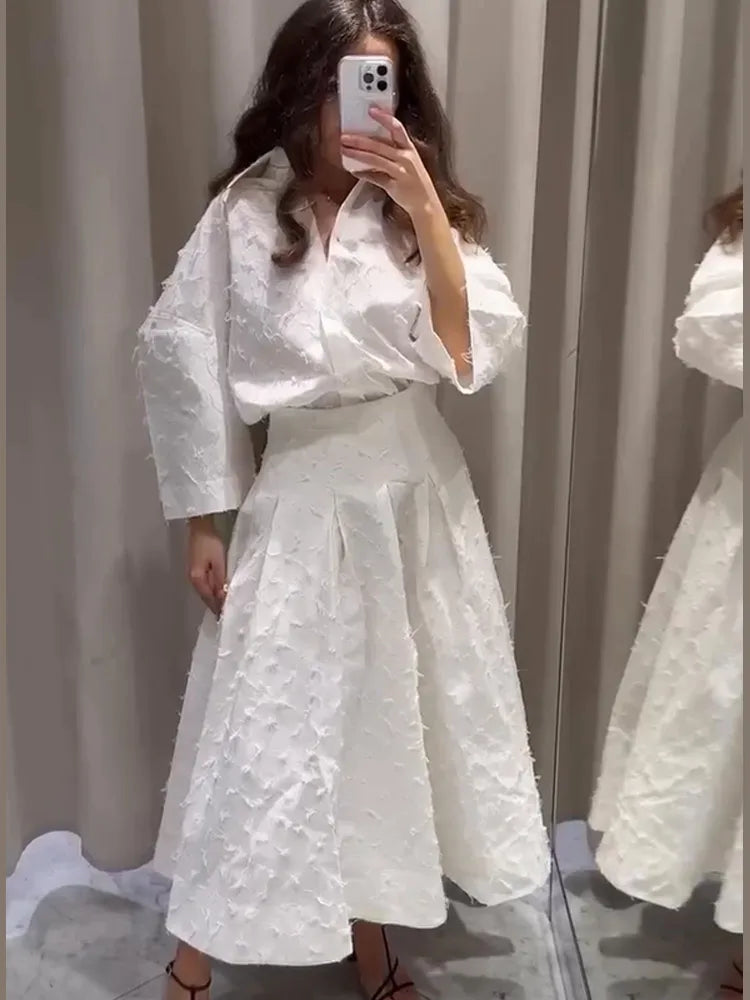 Élise - Broderie Ensemble avec Jupe Ample