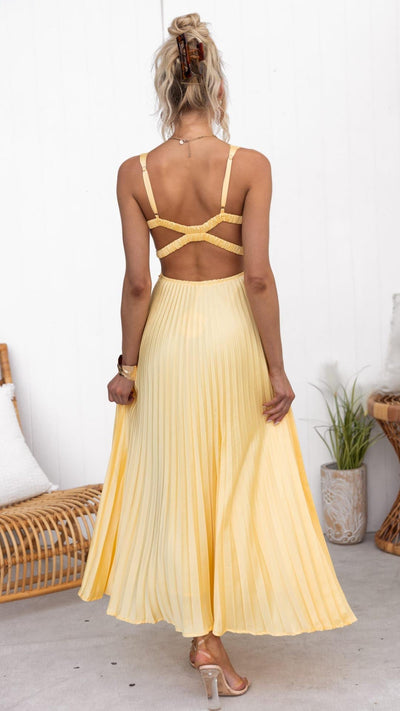 Alva™ | Robe midi plissée avec décolleté en V