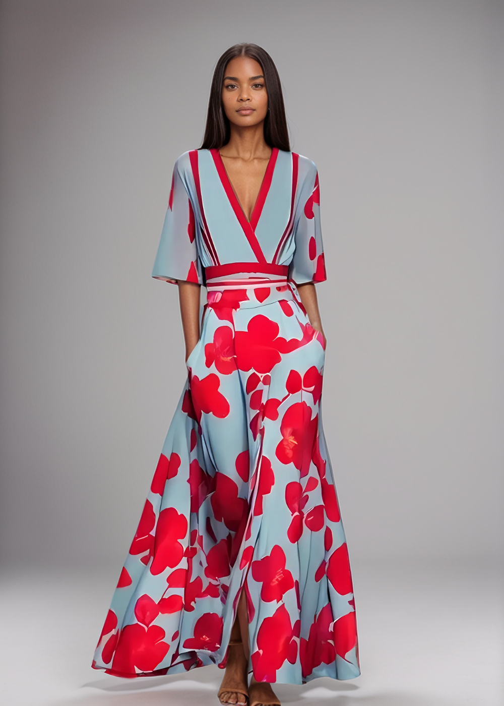Elise™ | Élégance Florale Maxi-Robe