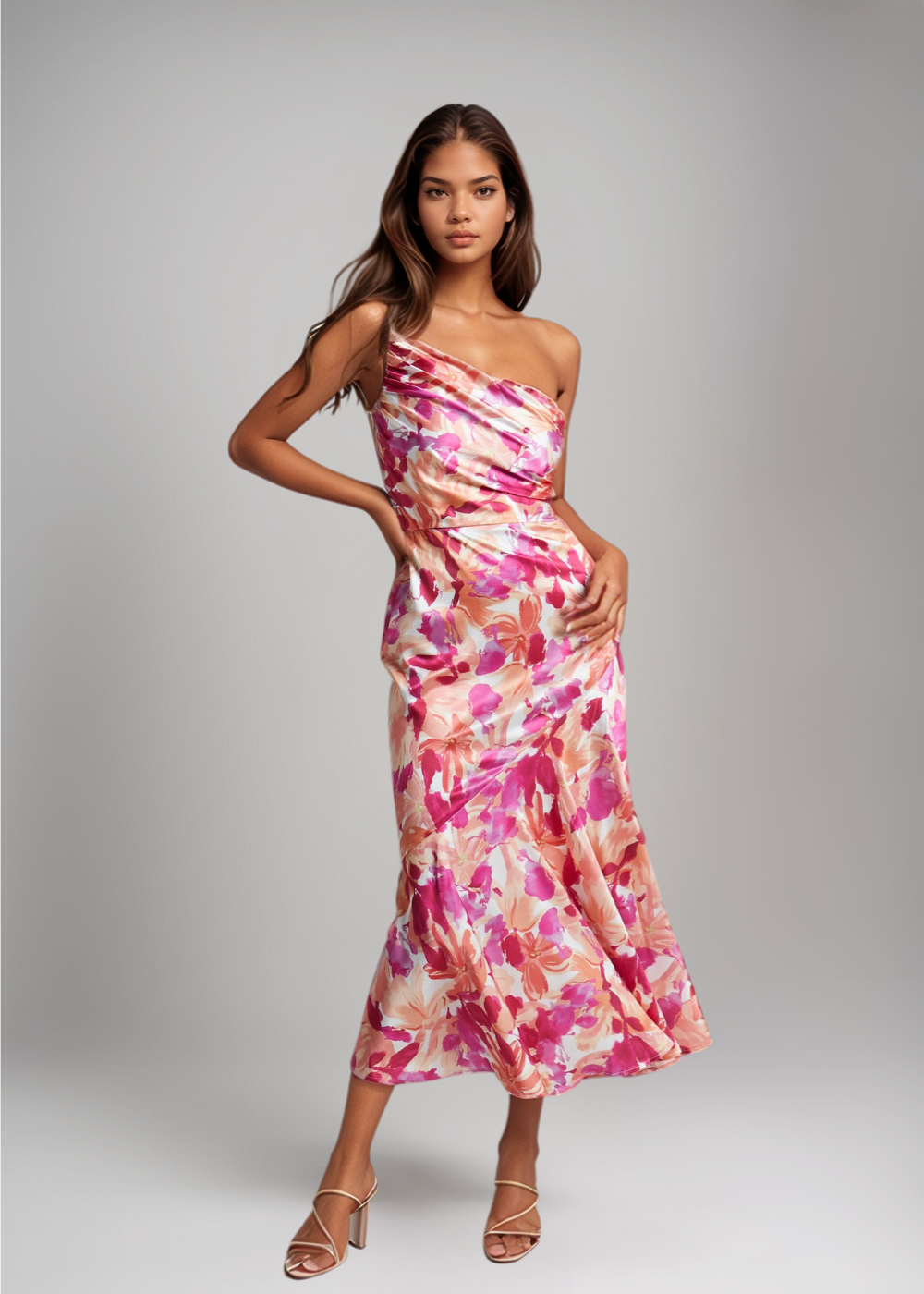 Viktoria™ | Robe maxi asymétrique à motif floral