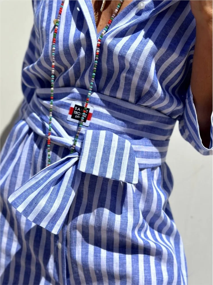 Della™ | Robe chemise rayée