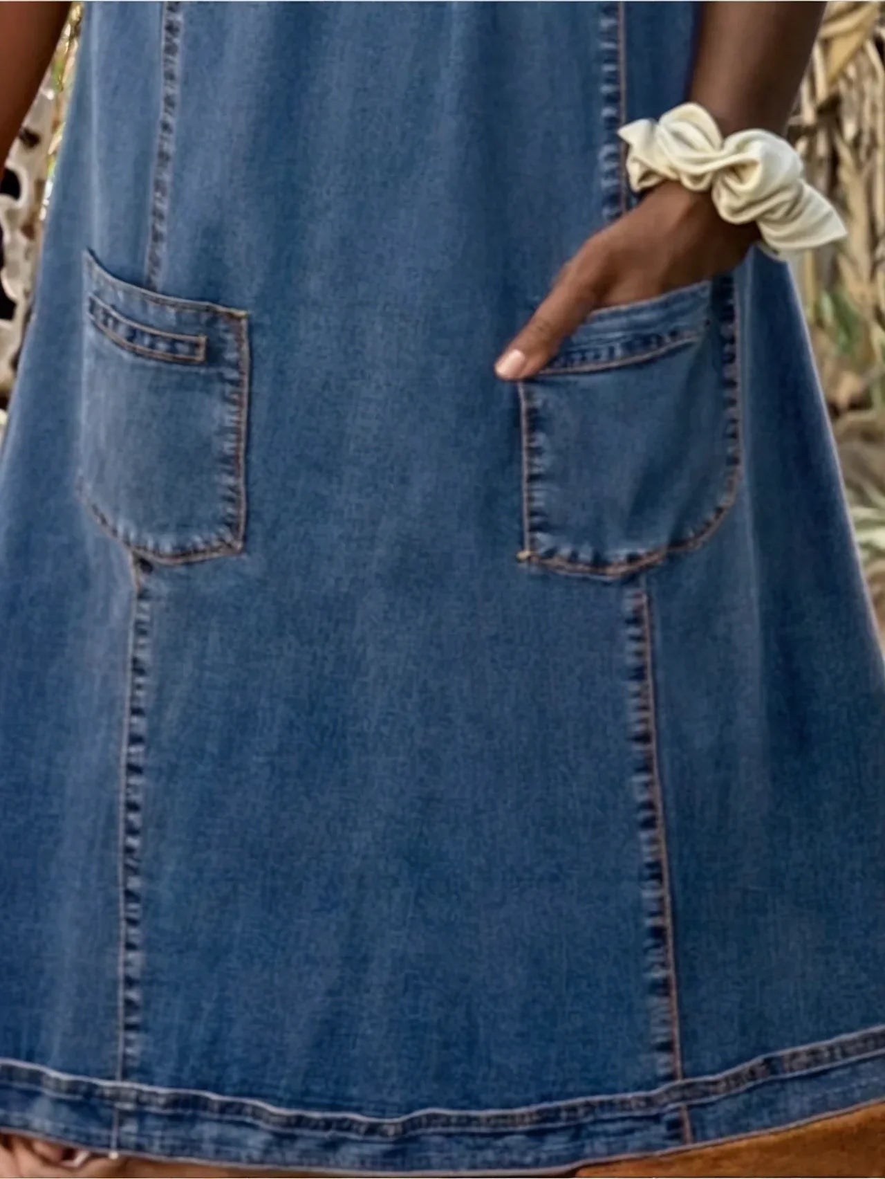 Raquel™ | Robe tunique en jean avec poches