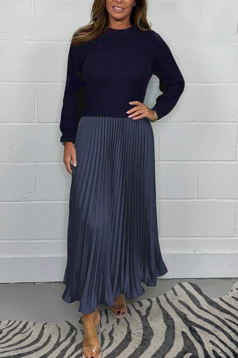 Clara™ | Ensemble de pull élégant et jupe plissée