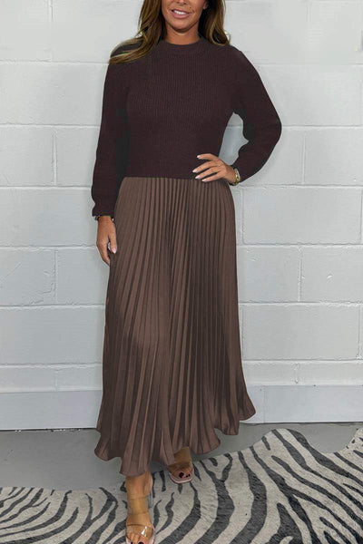 Clara™ | Ensemble de pull élégant et jupe plissée