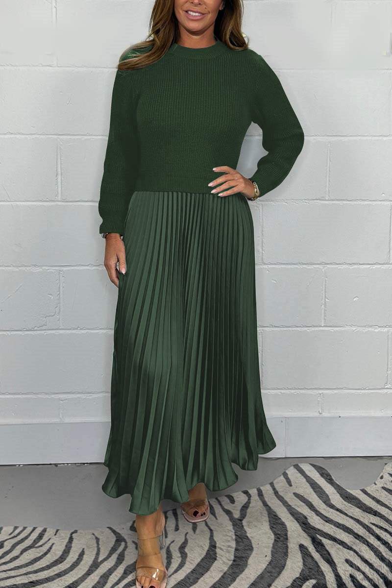 Clara™ | Ensemble de pull élégant et jupe plissée