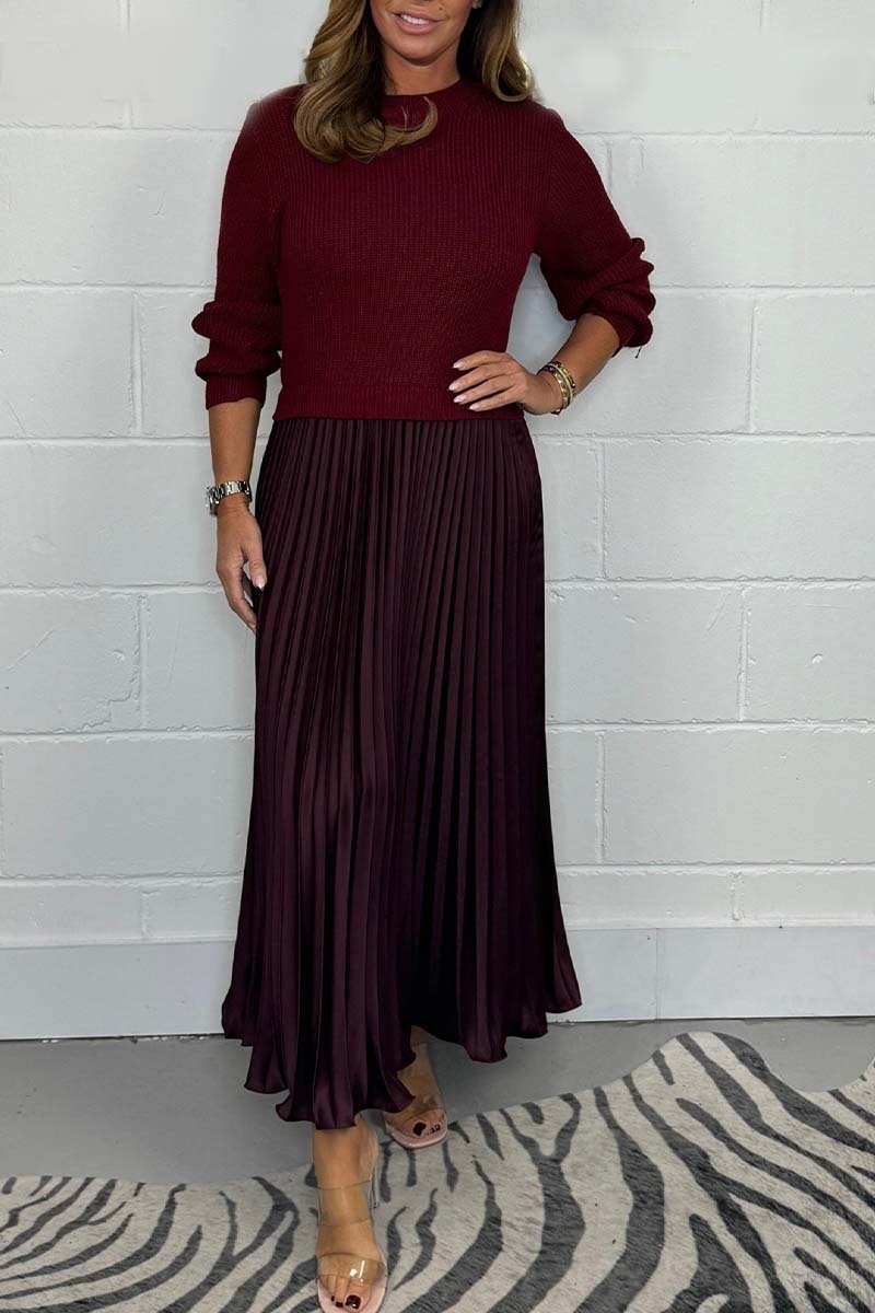 Clara™ | Ensemble de pull élégant et jupe plissée