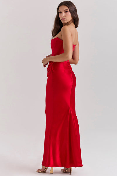 Madison™ | Robe en satin avec silhouette en sablier