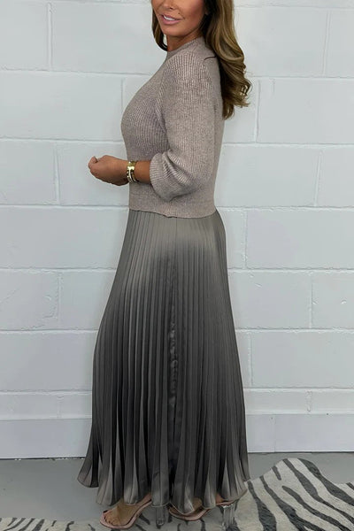 Clara™ | Ensemble de pull élégant et jupe plissée