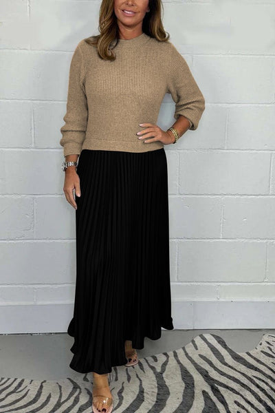 Clara™ | Ensemble de pull élégant et jupe plissée