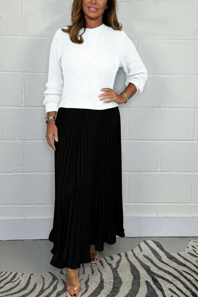 Clara™ | Ensemble de pull élégant et jupe plissée