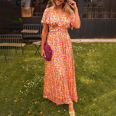 Seraphina™ | Robe maxi à fleurs avec manches volantées