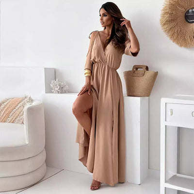 Valentina™ | Robe Maxi Fluide Sans Épaules
