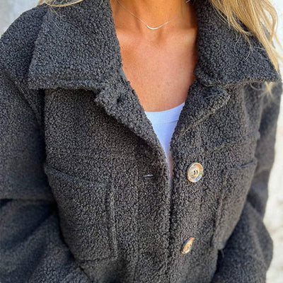Dion - Veste en laine courte avec revers