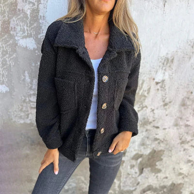 Dion - Veste en laine courte avec revers