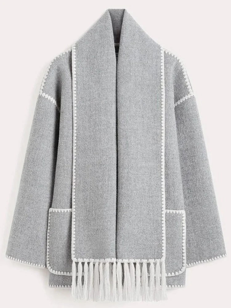 CELESTE I MANTEAU POUR DAMES EN LAINE AVEC ÉCHARPE