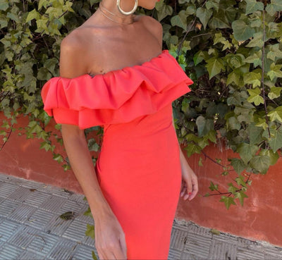 Lorena™ | Robe Bodycon à Volants Sans Épaules