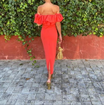 Lorena™ | Robe Bodycon à Volants Sans Épaules